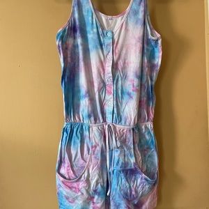 Tank shorts romper Tie-dye